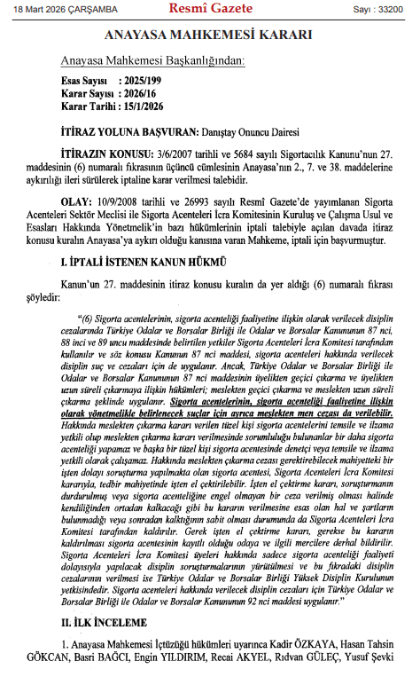5684-sayili si̇gortacilik kanunu'nda aym i̇ptali̇-777