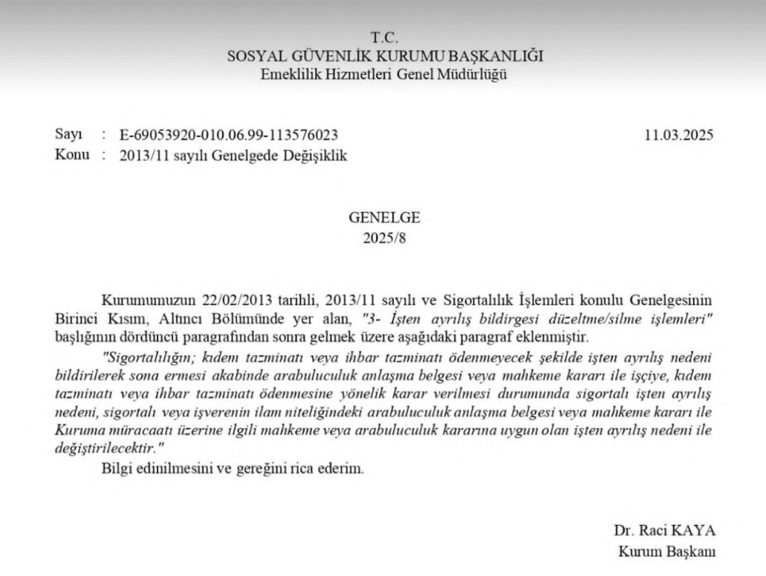 arabuluculuk-anlaşmaları ile çıkış kodunun değiştirilebileceğine i̇lişkin önemli genelge-372