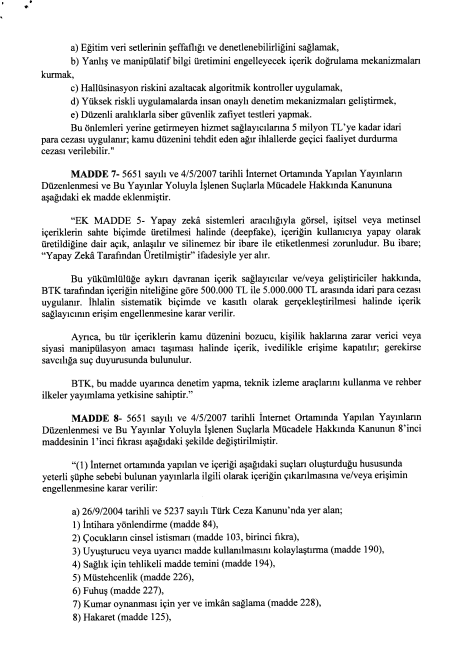 yapay-zekâ sistemlerine i̇lişkin kanun teklifi -670