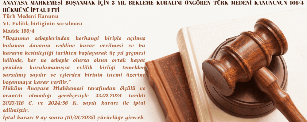 AYM Boşanmak İçin 3 Yıl Bekleme Kuralını İptal Etti