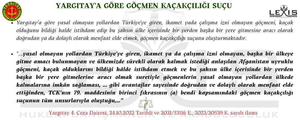 Yargıtay'a Göre Göçmen Kaçakçılığı Suçu - yargitay-a-goere-goecmen-kacakciligi-sucu